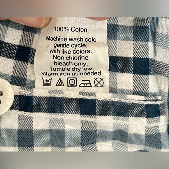J Crew Mens Large Cotton Oxford Button Down Shirt. Blue & White Gingham - Picture 2 of 9